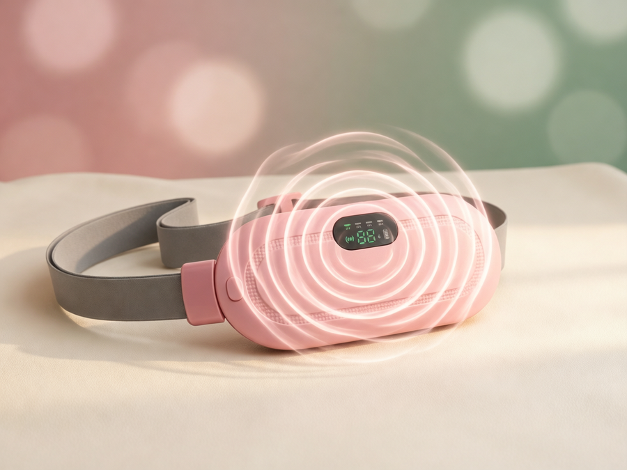 Flowcalm® device with soft heat and vibration waves